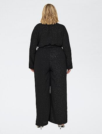 Zilverkleurige jumpsuit met ceintuur 'Only Carmakoma'