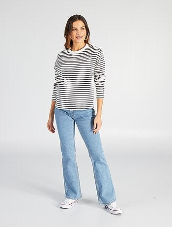 Zwangerschapsjeans met wijd uitlopende pijpen
