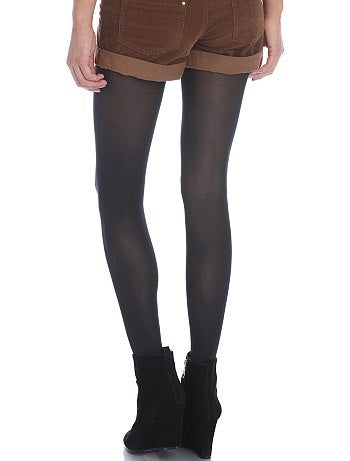 Zwarte ondoorzichtige fluwelen panty 'DIM' 50D